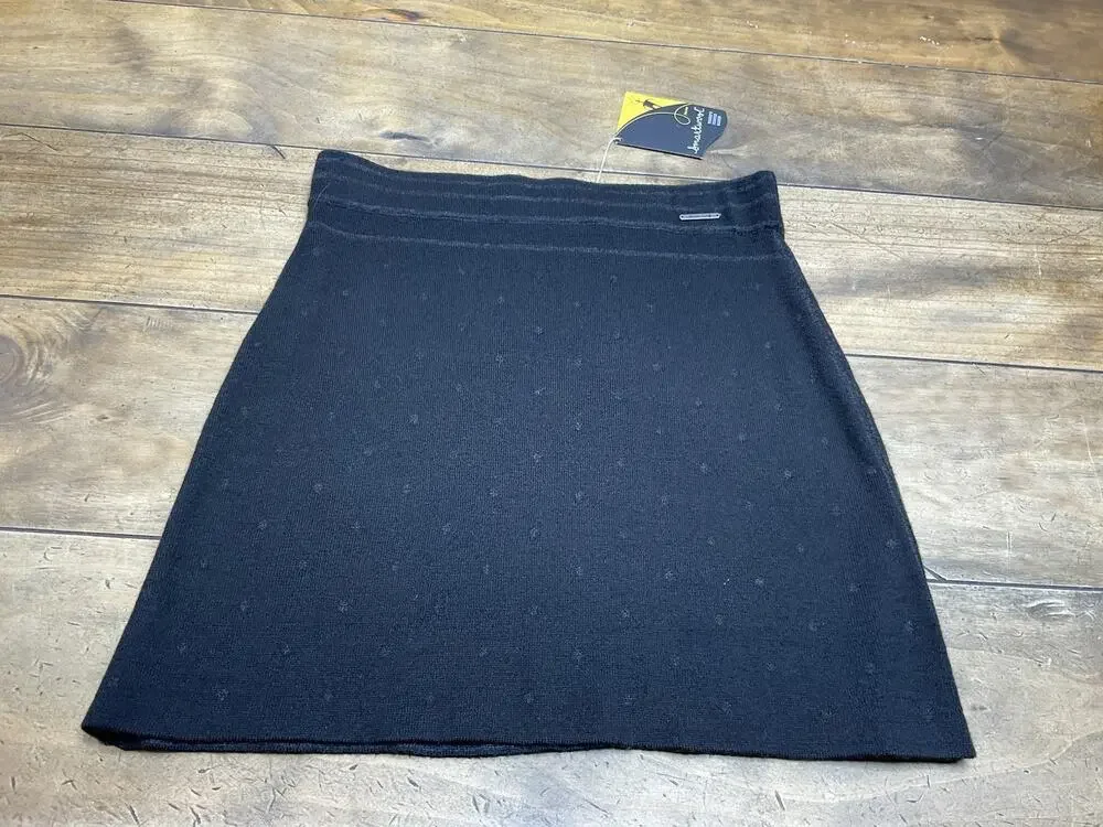 Smartwool Mini Dot Reversible Black Mini Skirt Sweater Knit Womens XS NWT
